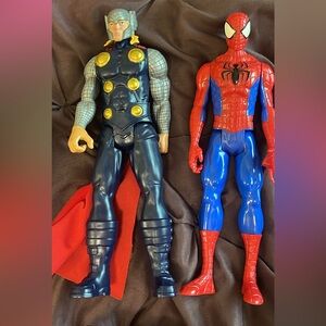Thor and spider man action figures
